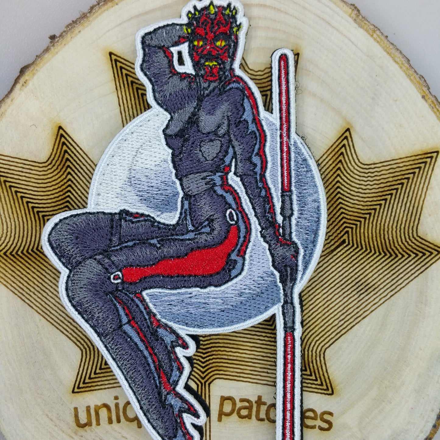 PINUP SITH BABE Mashup embroidery patch morale hook loop sexy Star wars pin-up morale Comics Lord Sidious warrior lightsaber galactic Empire
