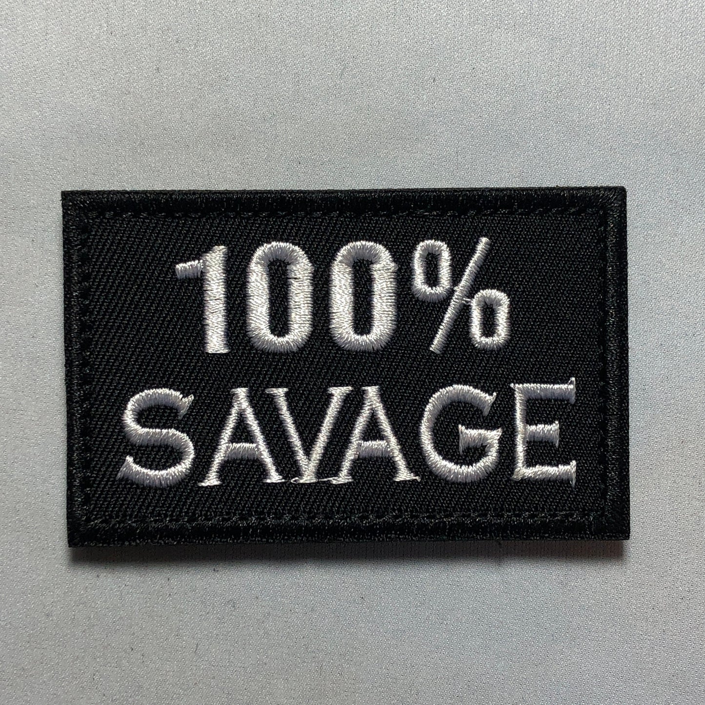 100% SAVAGE Morale Patch - Tactical Uniform Badge for Bags, Vests, and Airsoft Adventures