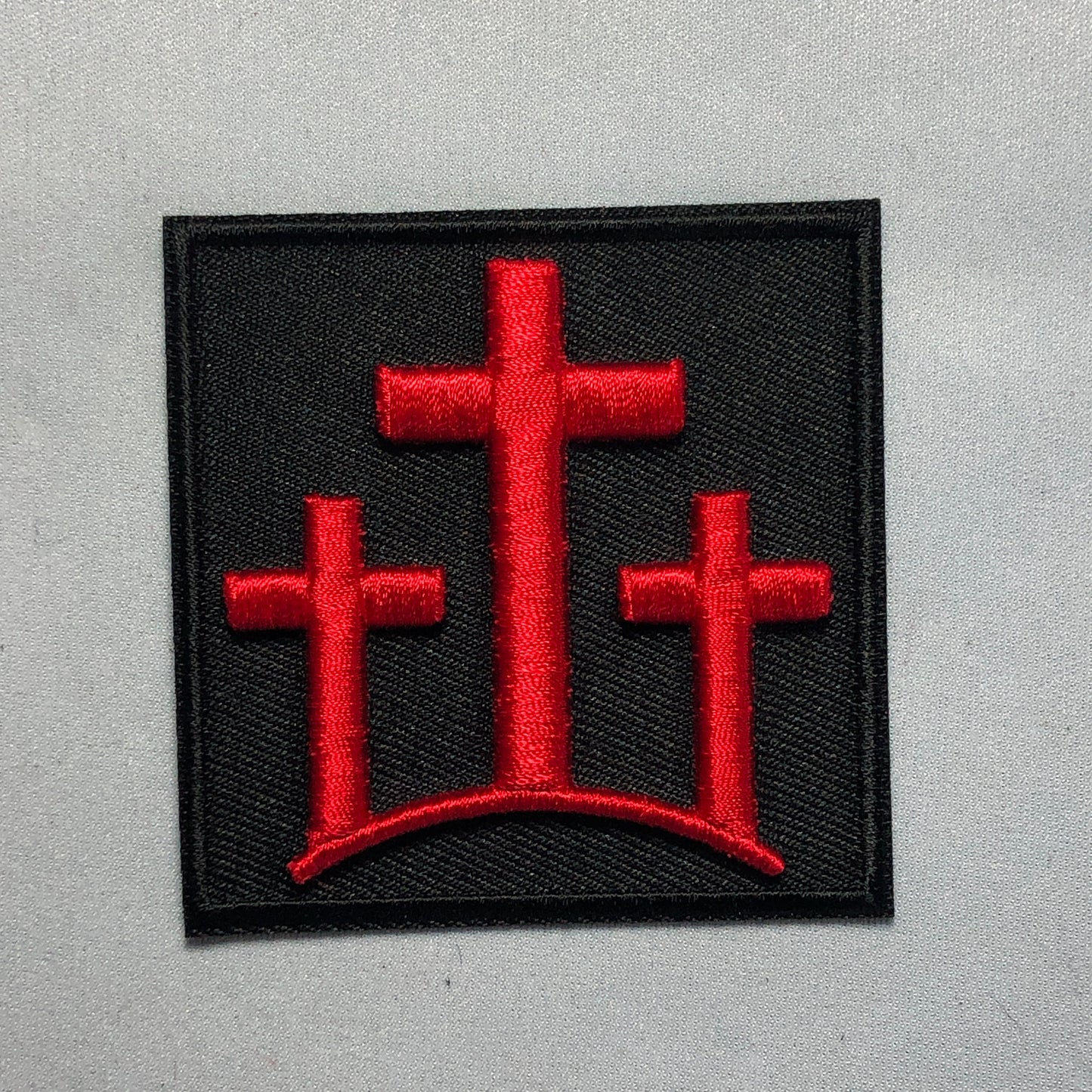 3 Crosses 3D Three Jerusalem Golgotha mortality Ichthys Tactical Patch Morale Military Devil Chasing Christ Crusader Christianity Church