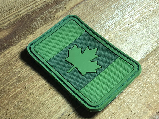 PVC Forest green Canadian flag 3D pattern Maple leaf Tactical Patch Morale Army vest shoulder Canuck ifak bag