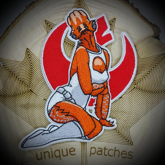 PINUP ADMIRAL ACKBAR Mashup embroidery patch morale hook loop Alliance sexy Star wars pin-up Home One Battle of Endor Death Star Raddus