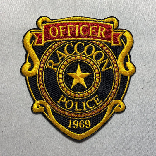 Officer RACCOON POLICE BADGE Blue or black Patch Morale embroidery Tactical uniform Costume Resident evil rpd Movie Cosplay shirt jacket