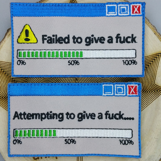 Attempting to failed to give a f*ck Embroidered patch Hook and loop backing funny morale humor meme tactical bag vest