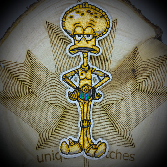 SQUID C-3PO WARD Q. Tentacles Mashup embroidery patch morale Comics hook loop star wars cat droid funny Squid Octopus