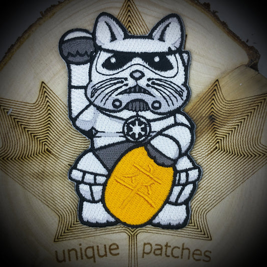 STORMTROOPER Lucky Cat Maneki Neko Mashup embroidery patch morale hook and loop soldier Star wars Marines Galactic Empire Darth Vader clone