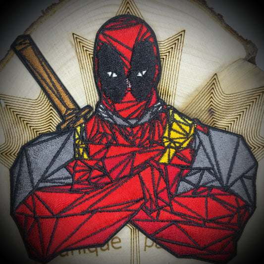 Origami DEADPOOL Mashup embroidery patch morale Comics hook loop superhero x-man chimichanga mutant funny mask movie