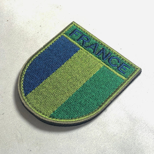 French flag shield subdued France patch Hook backing Morale funny bag vest uniform drapeau français tricolour Tricolore blue white red Army