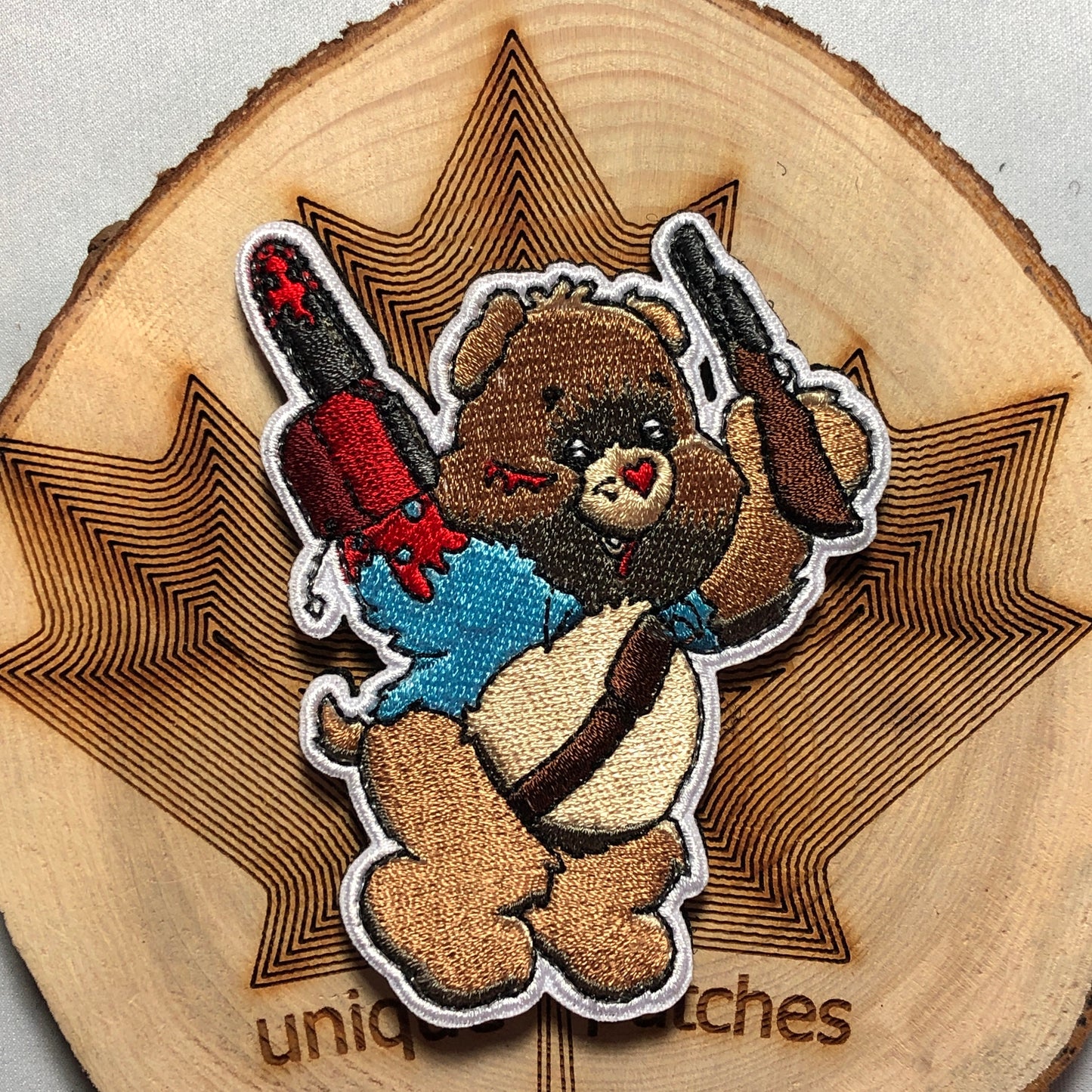 ASH WILLIAMS Bear Mashup embroidery patch morale care Comics hook loop the evil dead horror movie funny deadites Army of darkness