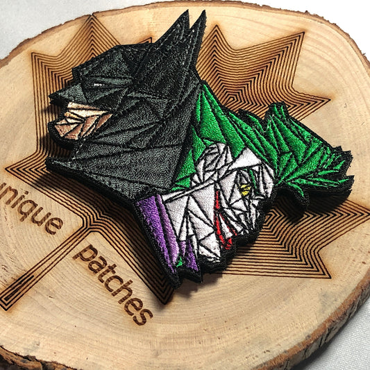 ORIGAMI Joker Mashup embroidery patch morale Comics hook loop villain man bat enemy