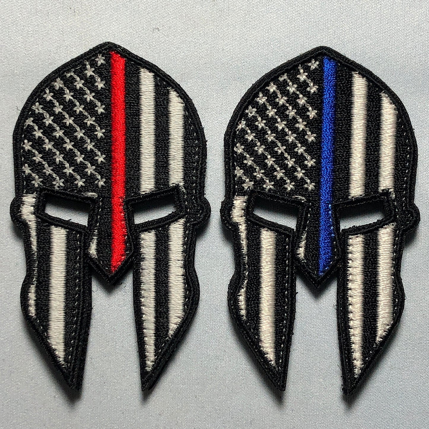 AMERICAN Spartan Helmet Flag Tactical Patch Morale Police Army Roman Maple Red Firefighter Medic Paramedic Police medic blue line red