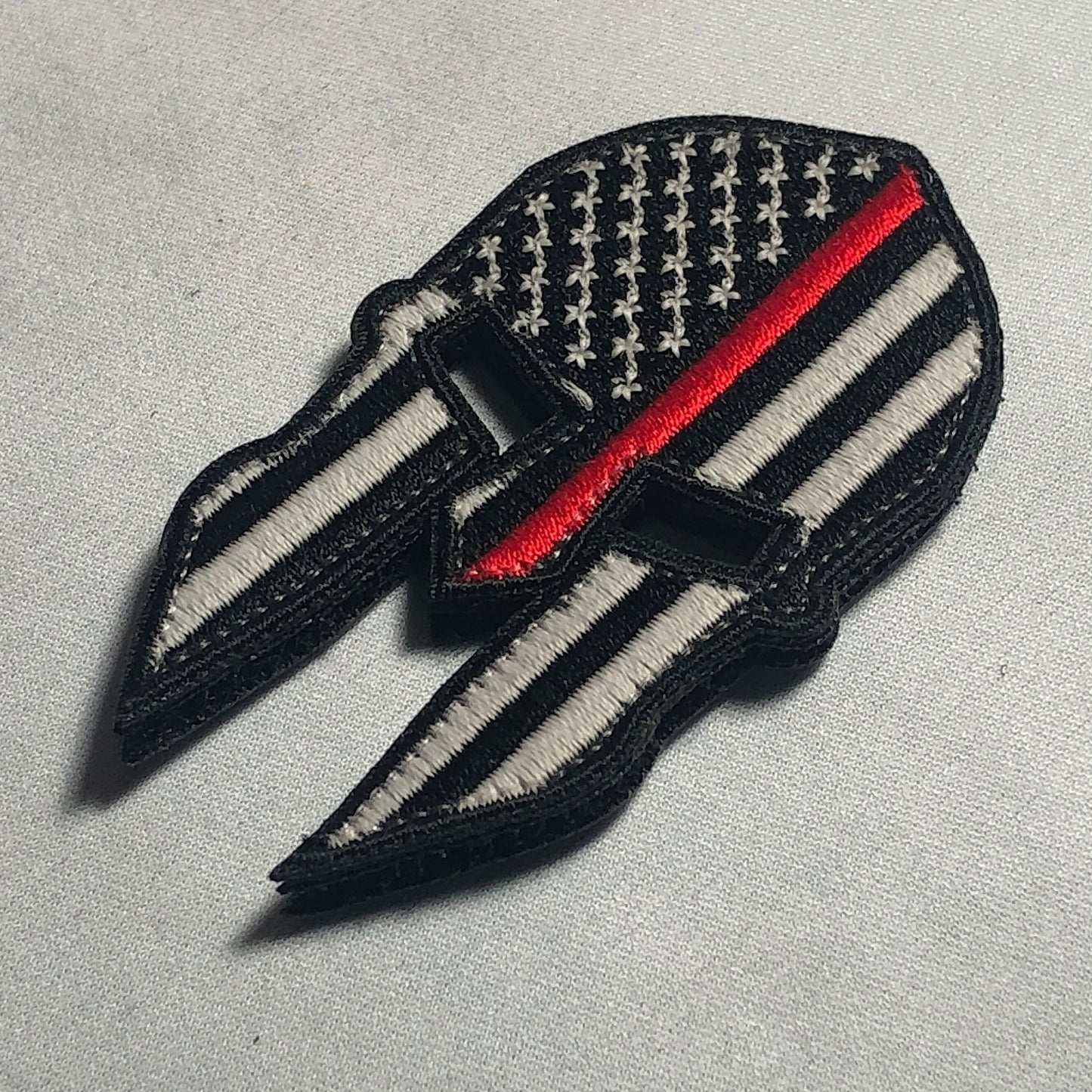 AMERICAN Spartan Helmet Flag Tactical Patch Morale Police Army Roman Maple Red Firefighter Medic Paramedic Police medic blue line red
