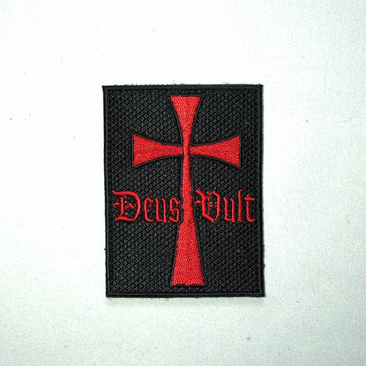 DEUS VULT CRUSADER Patch Morale Tactical Military Army Warrior Templar Knights Sword Cross Christian Christ Church God wills it motto