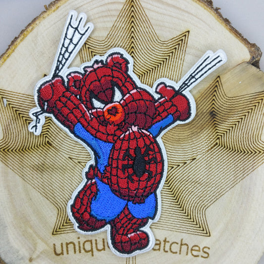 SPIDER BEAR Mashup embroidery patch morale Comics hook loop Stan lee Amasing fantasy popculture Peter Parker villain spider man