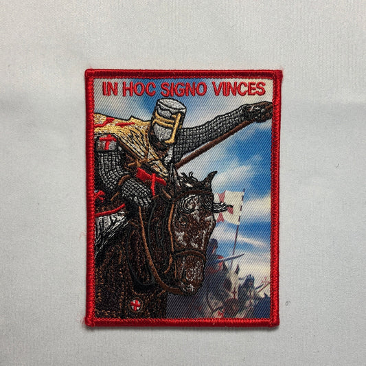In HOC SIGNO VINCES Tactical Patch morale Crusader Templar Cross God Wills It Shield Christian Church In this sign thou shalt conquer