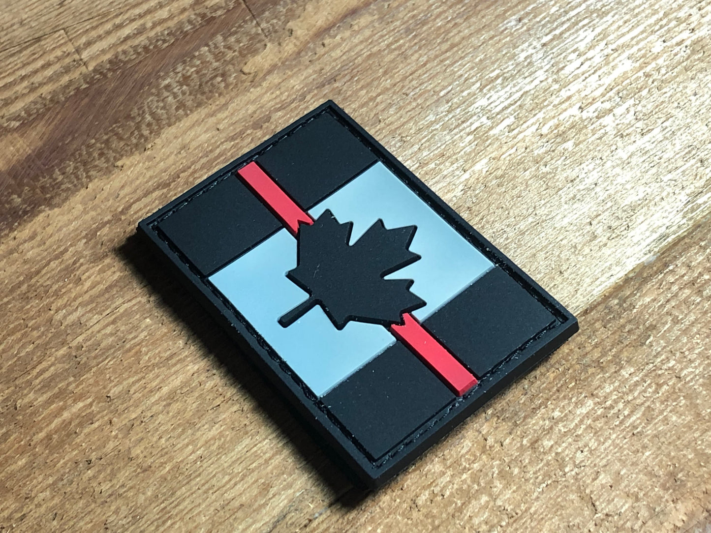 PVC SUBDUED RED Line Canadian flag pattern Maple leaf Tactical Patch Morale Army vest shoulder Canuck ifak bag medic firefighter paramedic