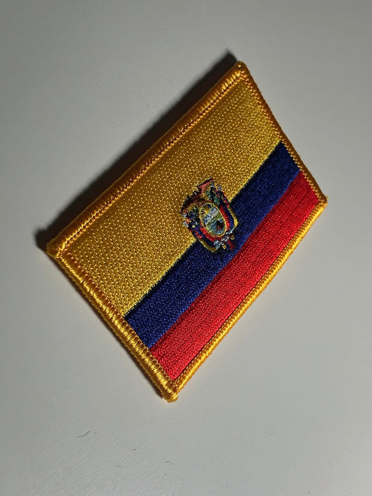 The national flag of Republic of Ecuador iron on patch morale La Tricolor The Tricolor  Quechua Ikwayur Shuar Ekuatur República del Ecuador