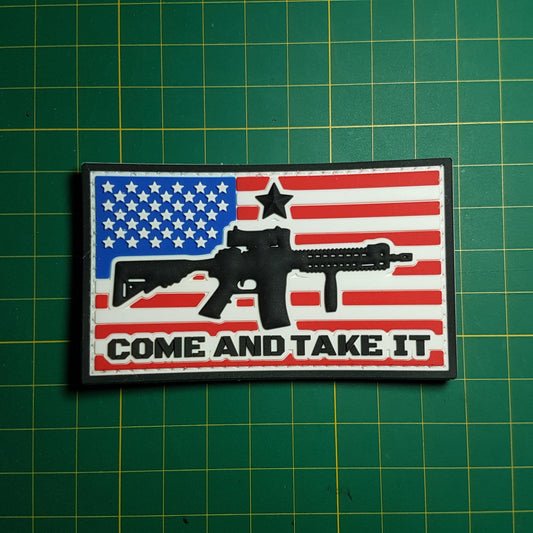 PVC Come And Take It Guns America United States Flag Star Police Motorcycle patch morale black badge gear vest bag Airsoft bullet Meme Army