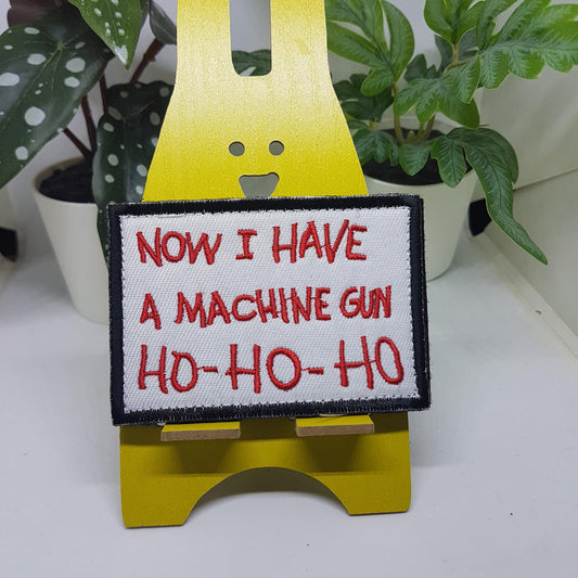 Now I Have A Machine Gun HO HO HO shoulder patch morale boost tactical operator army uniform bag funny meme saying Santa Claus