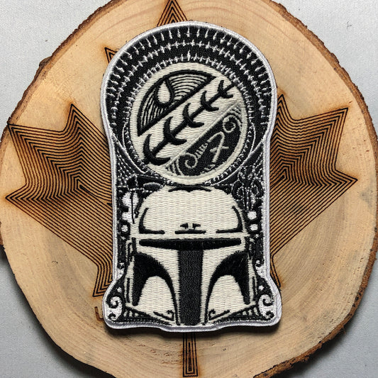 BOBA POLYNESIAN drawing art Mandaloraian Skull Mythosaur Bantha Mercenary Patch Morale  tactical funny meme crest
