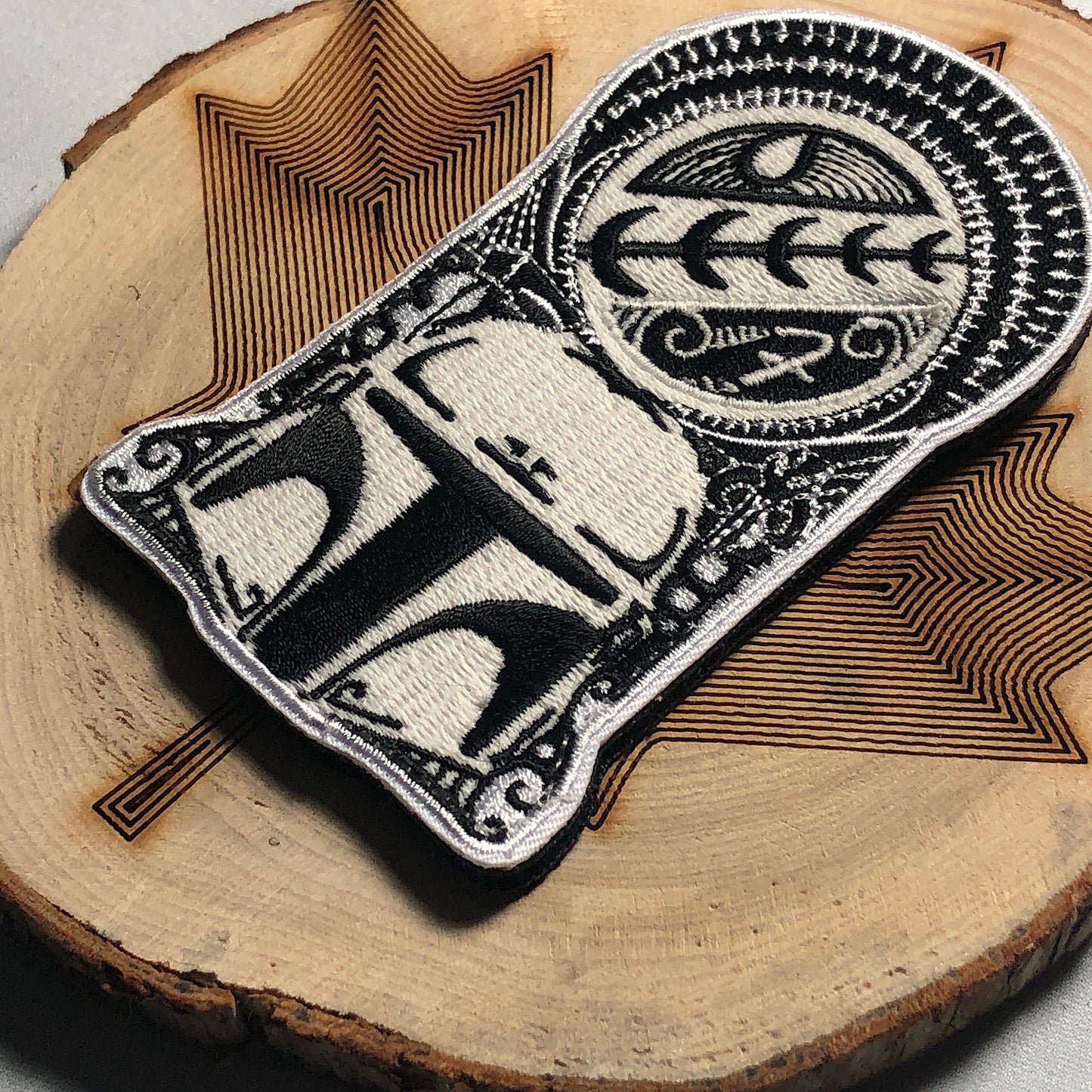 BOBA POLYNESIAN drawing art Mandaloraian Skull Mythosaur Bantha Mercenary Patch Morale  tactical funny meme crest