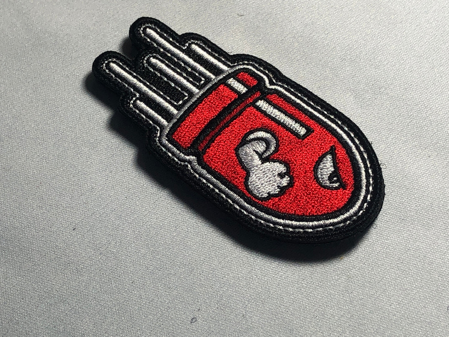 Angry Silver FLYING BULLET Morale Tactical  Patch Subdued Hook and Loop Fastener Army Military Brown Meme - Bag Ifak Vest