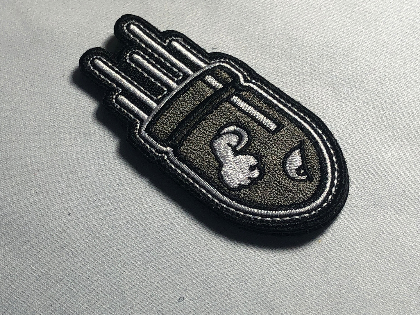 Angry Silver FLYING BULLET Morale Tactical  Patch Subdued Hook and Loop Fastener Army Military Brown Meme - Bag Ifak Vest