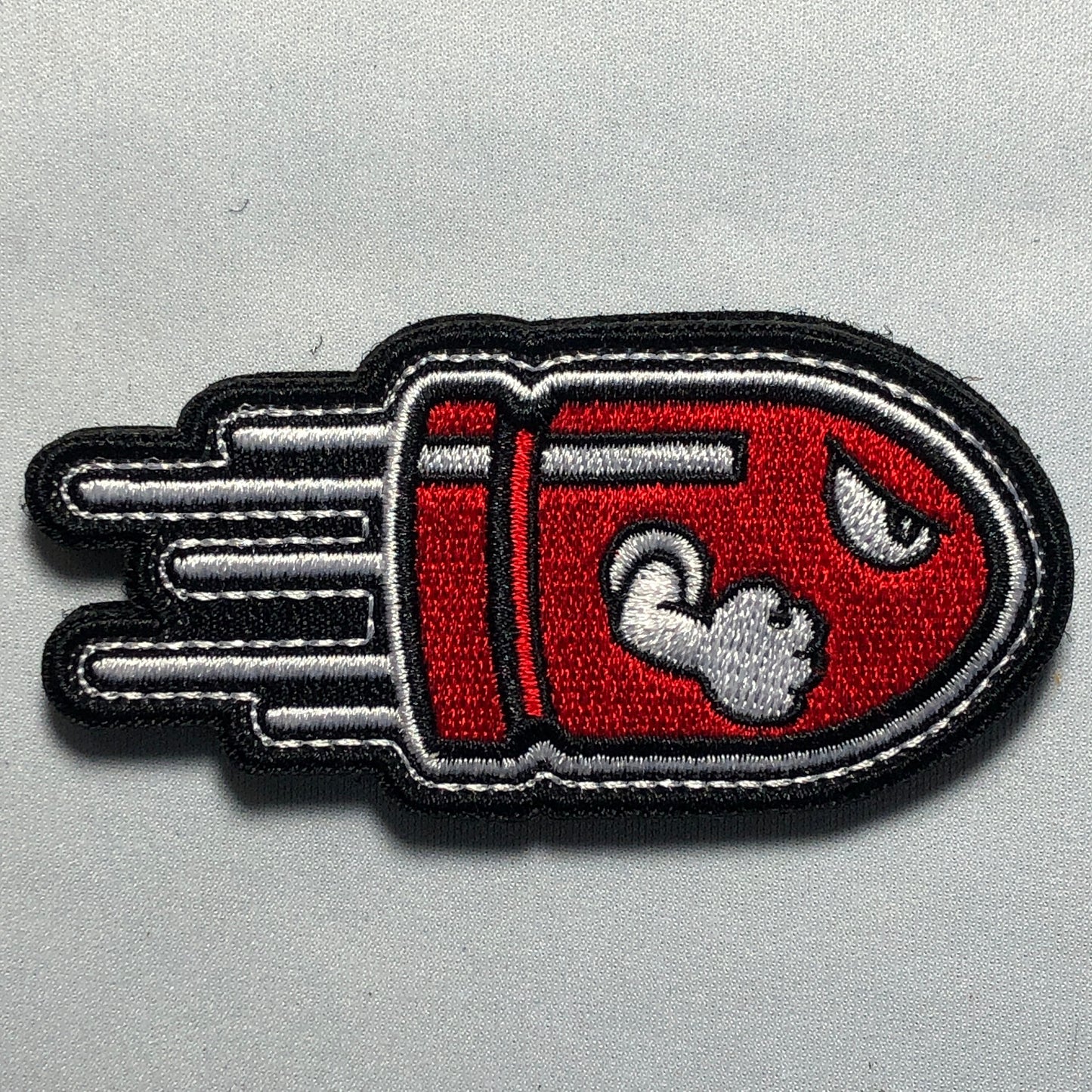 Angry Silver FLYING BULLET Morale Tactical  Patch Subdued Hook and Loop Fastener Army Military Brown Meme - Bag Ifak Vest
