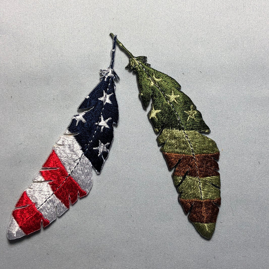 USA FEATHER QUILL Native American flag Tactical Patch Morale Army vest shoulder ifak bag patriot multicam soul stars