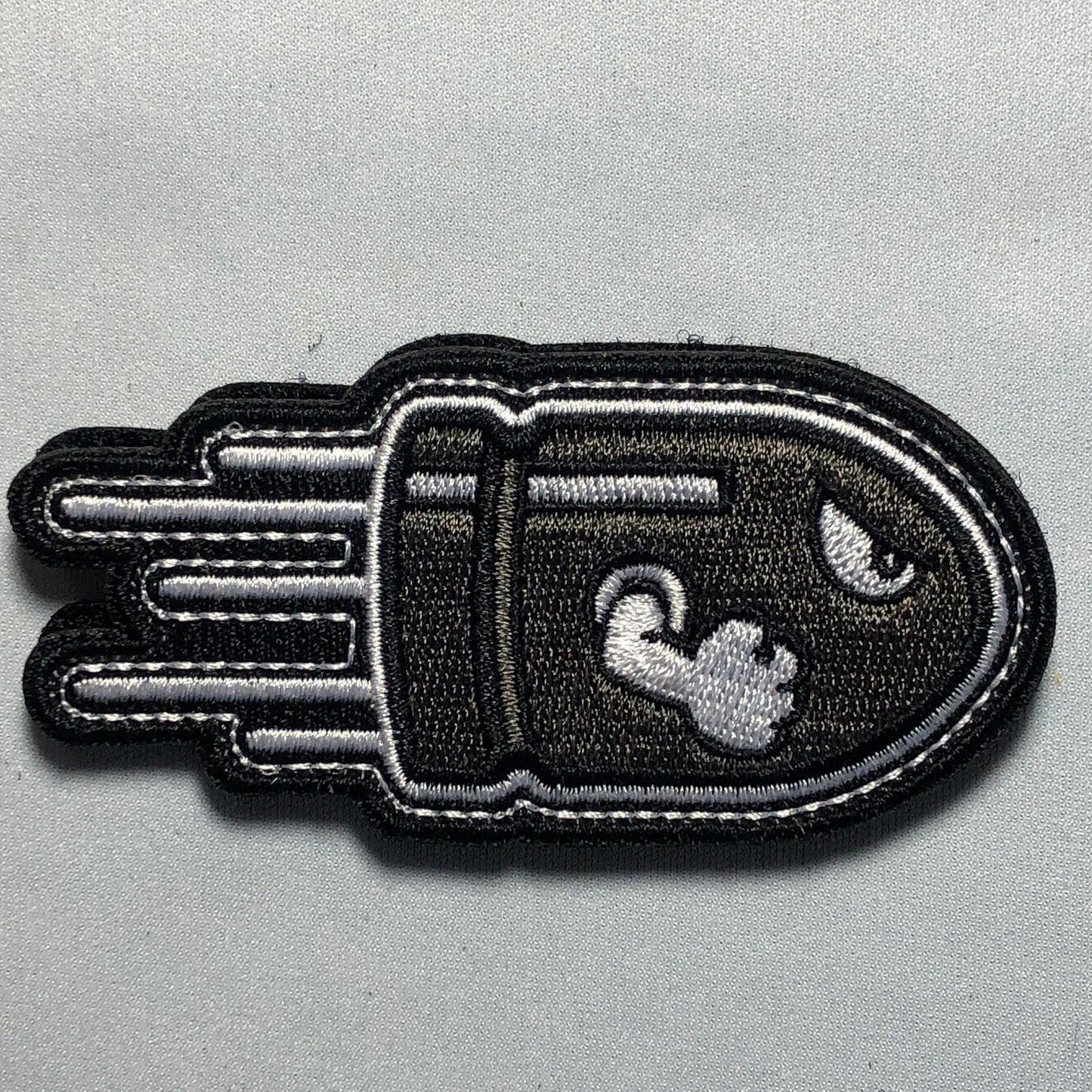 Angry Silver FLYING BULLET Morale Tactical  Patch Subdued Hook and Loop Fastener Army Military Brown Meme - Bag Ifak Vest