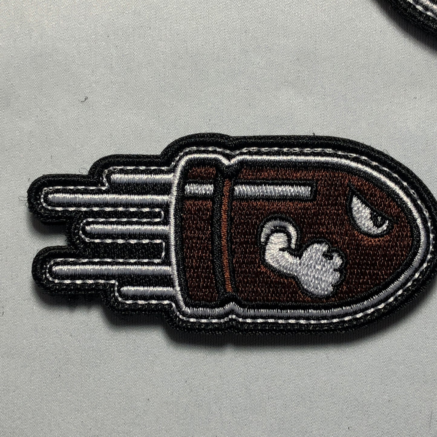 Angry Silver FLYING BULLET Morale Tactical  Patch Subdued Hook and Loop Fastener Army Military Brown Meme - Bag Ifak Vest