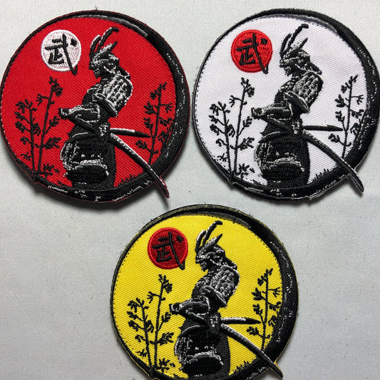 SAMURAI WARRIOR Patch Morale Japan Tactical Japanese KanJi Sword hook and loop iron on Rising Sun Bushido Code Loyalty