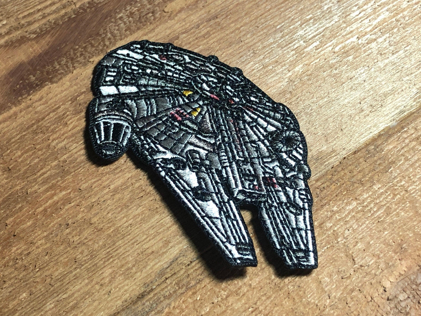 YT 1300 Light Freighter Millennium Fighter Star Han Solo Ship Coral Embroidered Patch Morale Badge Shirt Tactical Movie Empire Corellian war