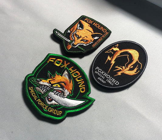 FOXHOUND High-Tech Special Forces Unit Black Ops Unit usa Army US Patch Morale Airsoft Tactical Uniform Badge Bag Vest Cosplay Oval fox msf