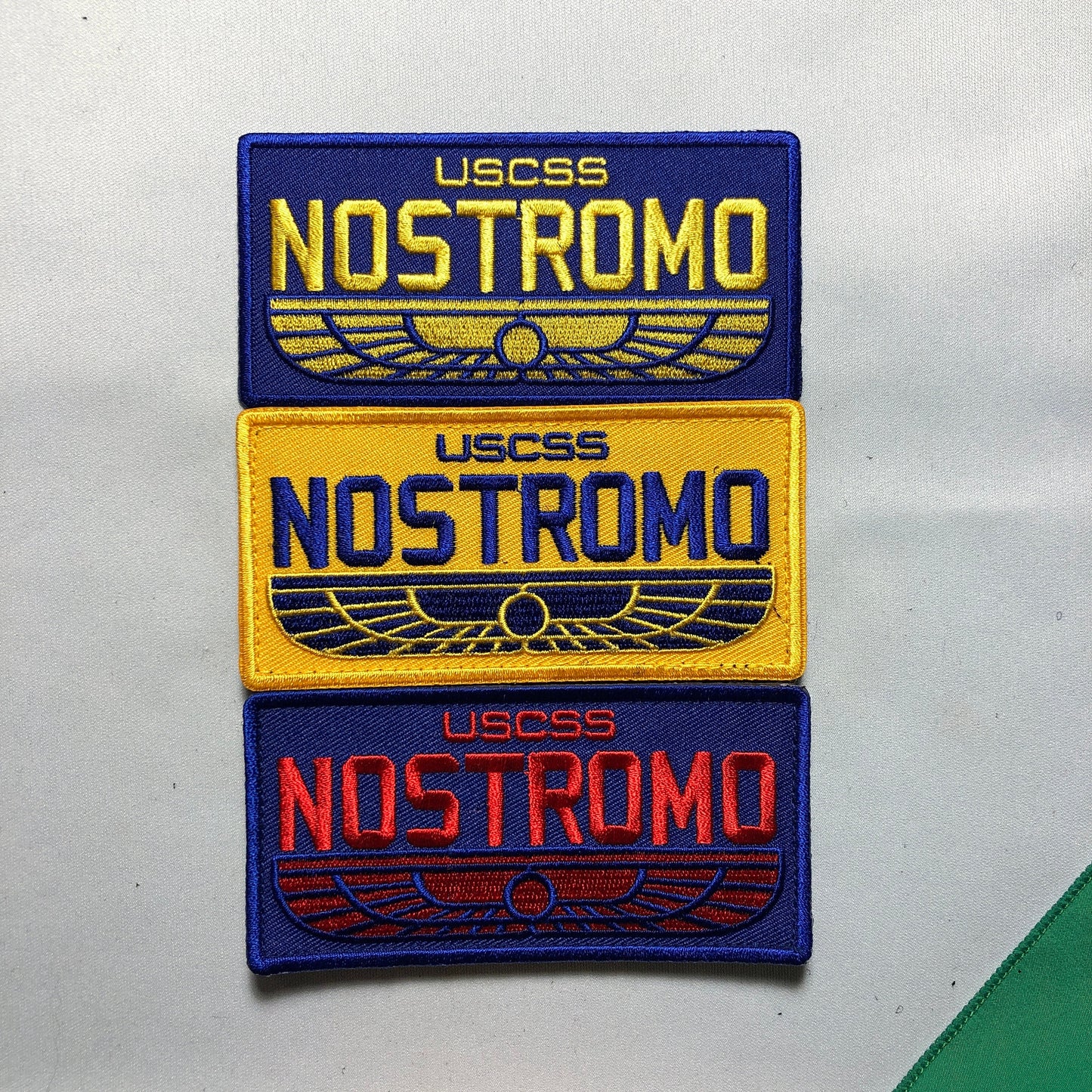 USCSS NOSTROMO Patch Morale Cargo Ship Vehicle Officer Alien Yutani WEYLAND Movie Prop - Costume Cosplay Crew Alien Badge Uniform Red Yellow