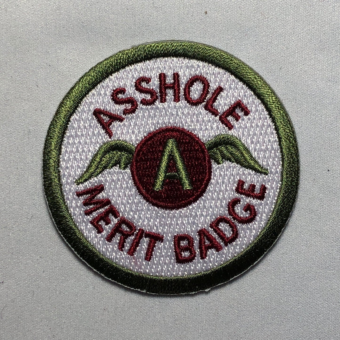 ASS HOLE Merit Badge Military Tactical Patch Morale Funny Hook Loop Decal Military Airsoft hook and loop or iron on Army Asshole