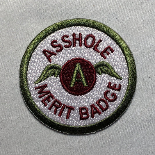 ASS HOLE Merit Badge Military Tactical Patch Morale Funny Hook Loop Decal Military Airsoft hook and loop or iron on Army Asshole