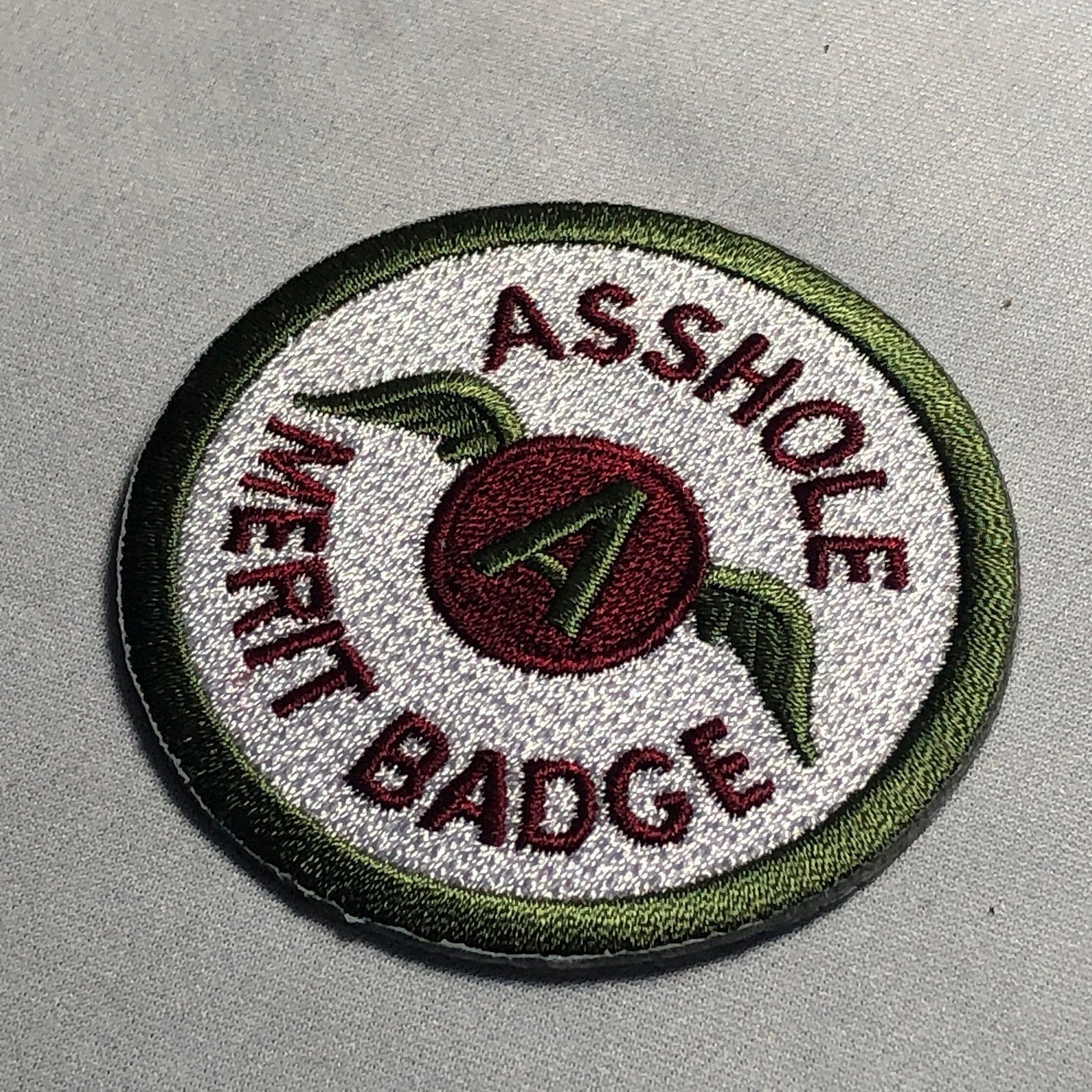 ASS HOLE Merit Badge Military Tactical Patch Morale Funny Hook Loop Decal Military Airsoft hook and loop or iron on Army Asshole
