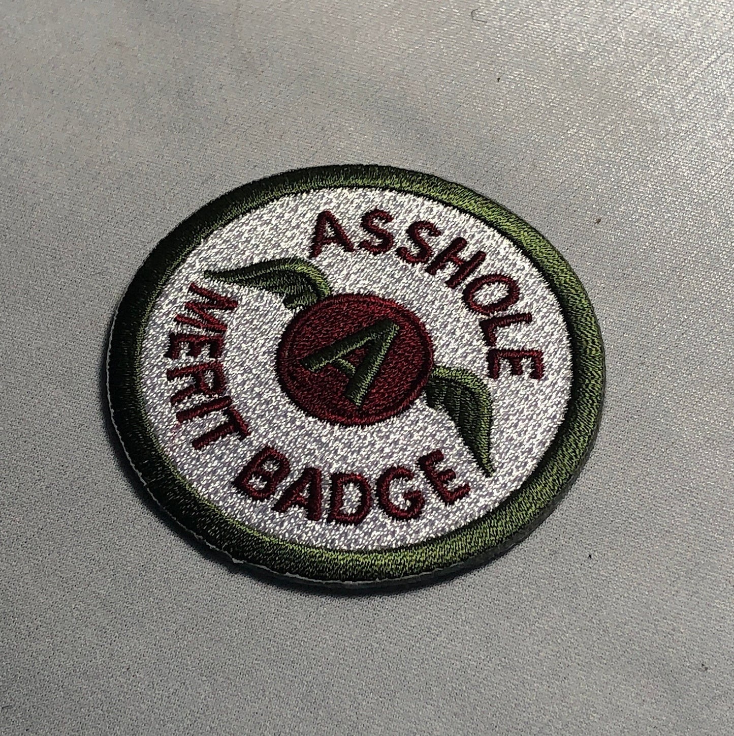 ASS HOLE Merit Badge Military Tactical Patch Morale Funny Hook Loop Decal Military Airsoft hook and loop or iron on Army Asshole