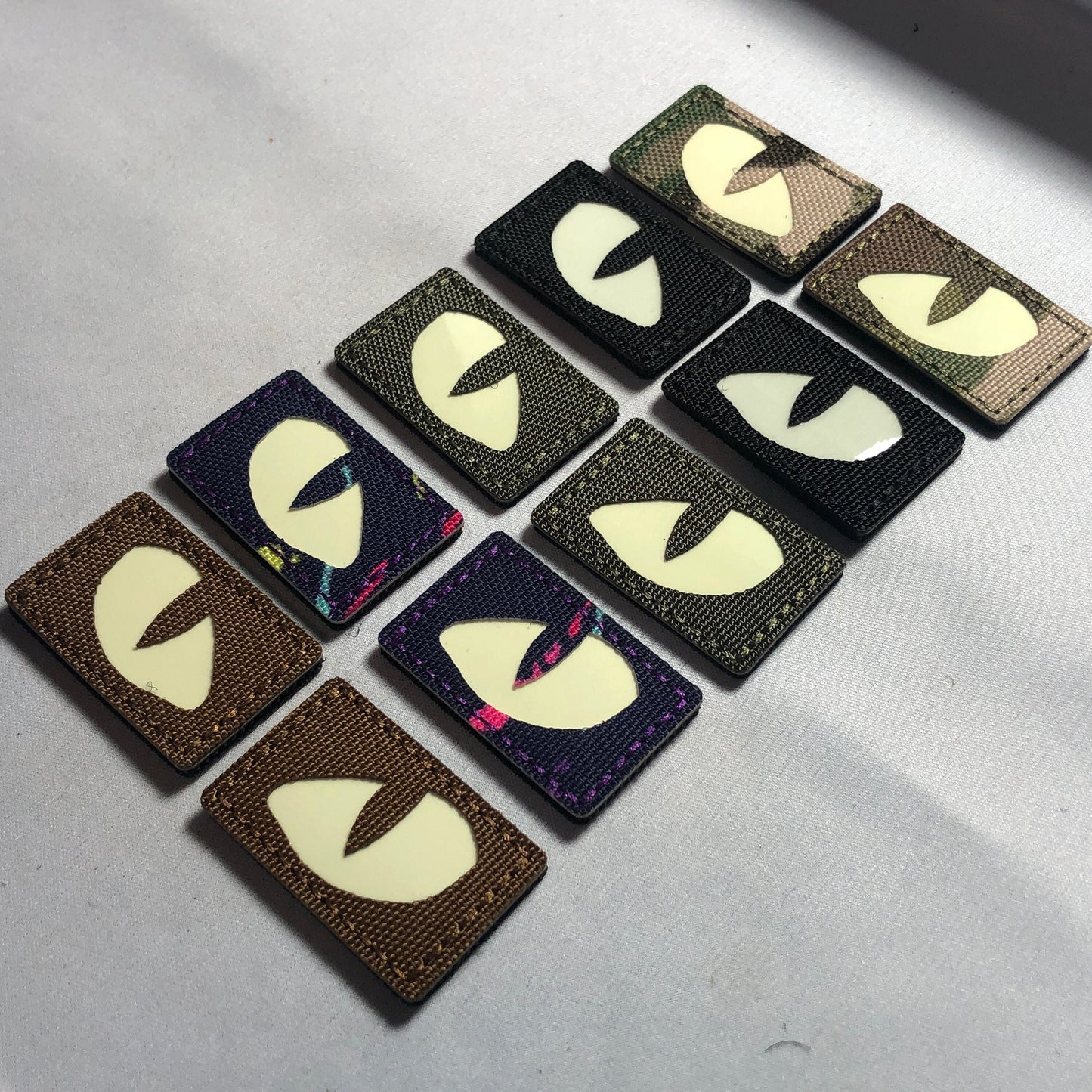 Laser cut CAT EYES Camo Camouflage Ops devgru navy NSWDG Flag Pirate Seal Team Tactical Patch Morale Badge black olive tan red glow in dark