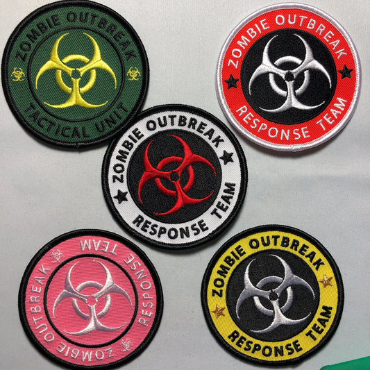 Zombie OUTBREAK Response TEAM Patch Morale Tactical Unit Morale 2nd Biohazard Movie Danger Halloween Cosplay Movie Funny pink green Skull