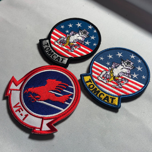 TOP GUN Topgun 2 Maverick Tom Cruise Tony Scott f14 VF-1 Patch Morale usn Navy Movieprop Costume iron on hook loop Cosplay Uniform vf1 cat