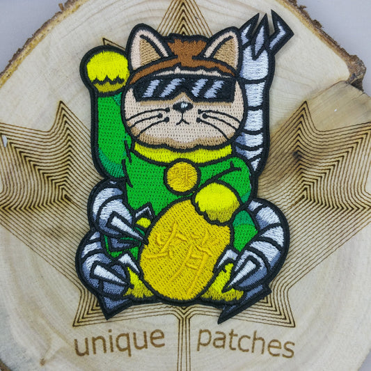 DOCTOR OCTOPUS Lucky Cat Maneki Neko Mashup embroidery patch morale Comics hook loop fantasy popculture (Dr. Otto Gunther Octavius spiderman