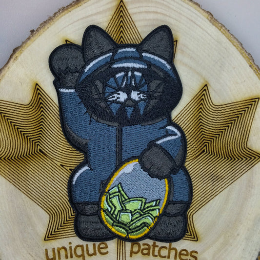 FRONT MAN Squid Game Lucky Cat Maneki Neko Mashup embroidery patch morale hook loop movie Korean pink Netflix 456 Uniform triangle Square