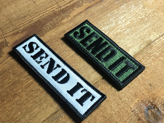 SEND IT Tactical Patch Morale Sniper  Funny Removable Emblem Green white gear hat vest bag