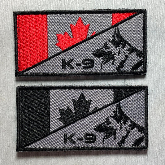 CANADA K9 half flag GSD Dog Paw Canine Black Swat Cut Patch Morale Star Stripes Police CANADIAN Law Enforcement Cop Uniform Tactical bag