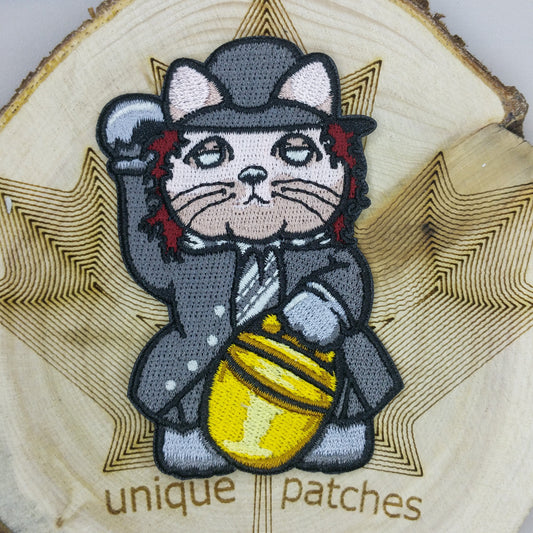 THE UNDERTAKER Lucky Cat Maneki Neko Mashup embroidery patch morale hook loop wrestler WWE Mark William Calaway wccw wrestling champion