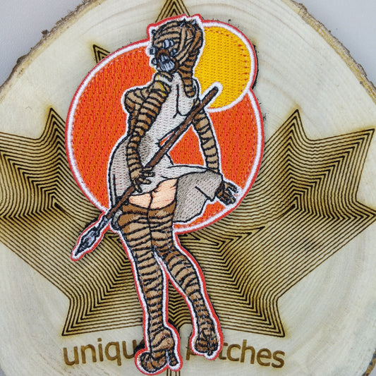 PINUP TUSKEN BABE Mashup embroidery patch morale hook loop Stormtrooper sexy Star wars pin-up morale Comics Sand People Luke Ghorfa Hoar