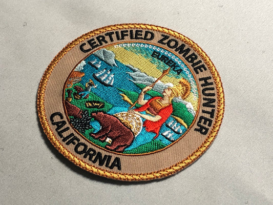 CALIFORNIA Certified ZOMBIE Hunter Patch Morale Great Seal State of United States United usa Constitution funny meme ifak zombie corpse