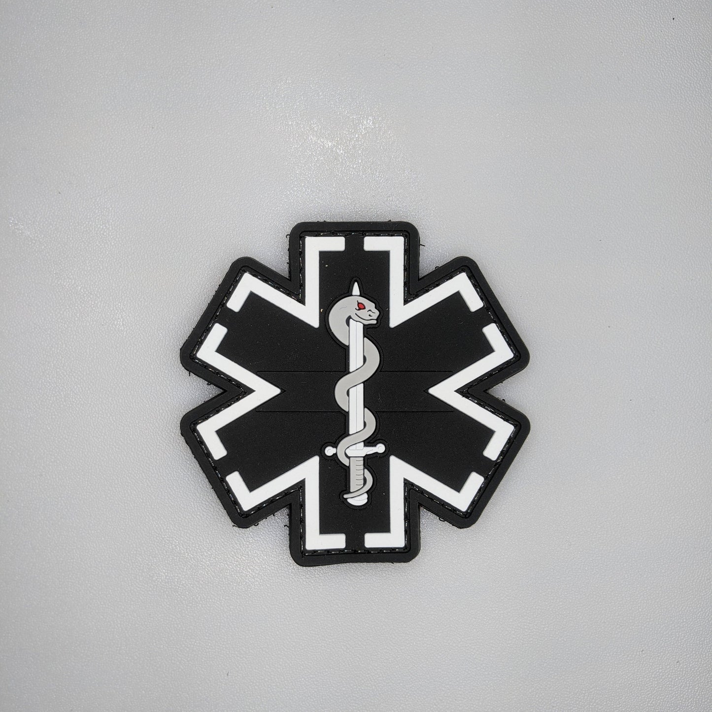 Black PVC EMT Cauceus Medic Snake Patch Doctor Medic Army Paramedic Nurse Uniform Star of Life Morale Badge ifak