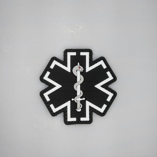 Black PVC EMT Cauceus Medic Snake Patch Doctor Medic Army Paramedic Nurse Uniform Star of Life Morale Badge ifak